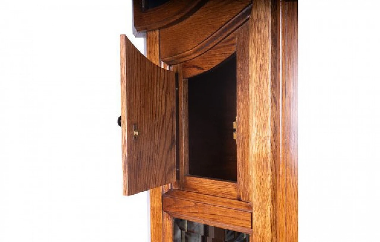 Pendulum clock in oak and glass with drawer, 1990s 8