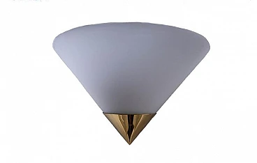 Cone wall lamp in Murano glass & brass by Glashütte Limburg, 1970s