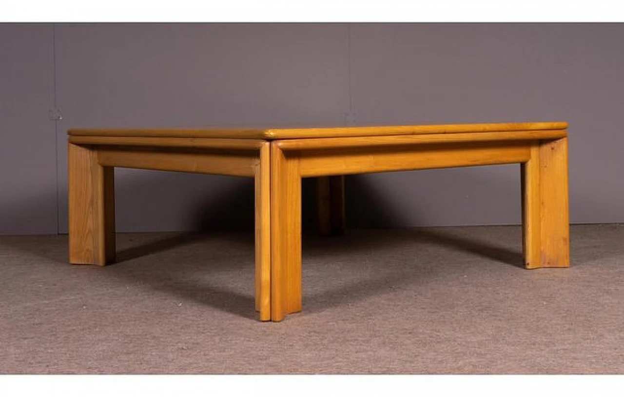 Mou coffee table in walnut by A. & T. Scarpa for Molteni, 1970s 2