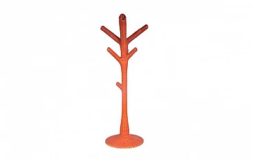 Wicker clothes stand in coral by Gervasoni, 1970s