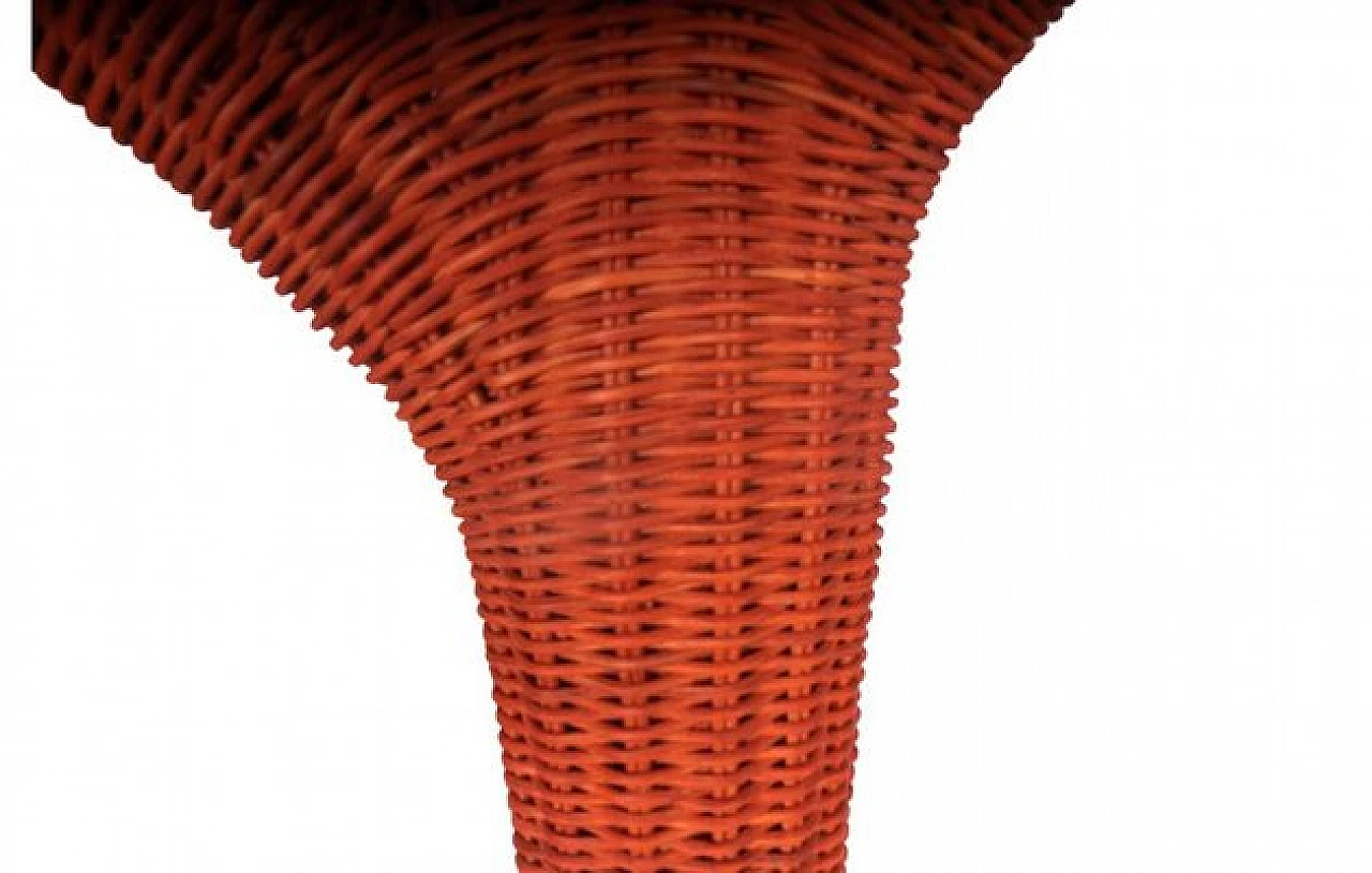 Wicker clothes stand in coral by Gervasoni, 1970s 5