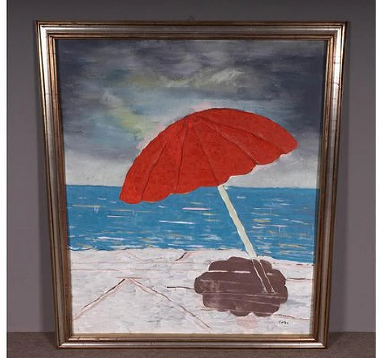 Beach scene, oil on canvas, 1950s 1