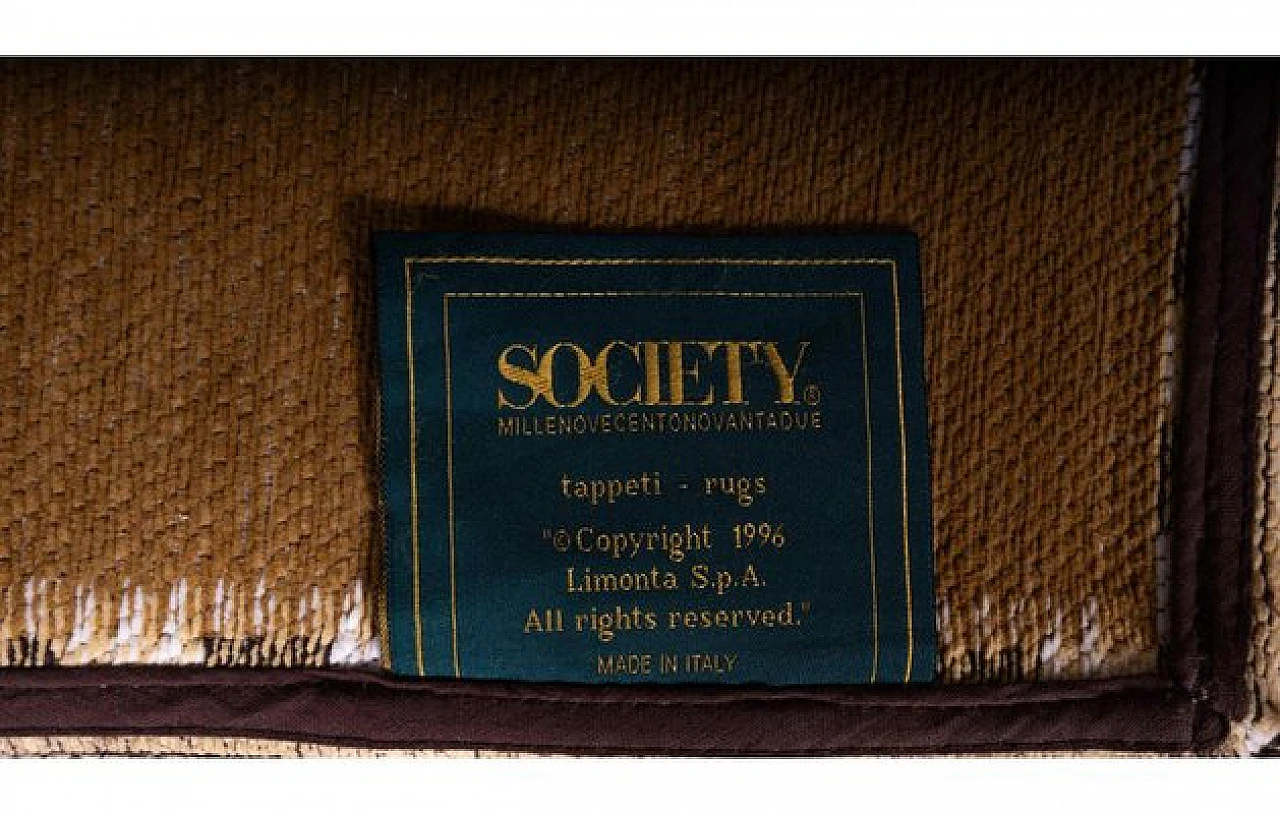 Tappeto patchwork beige e marrone in cotone di Society1992, anni '90 1