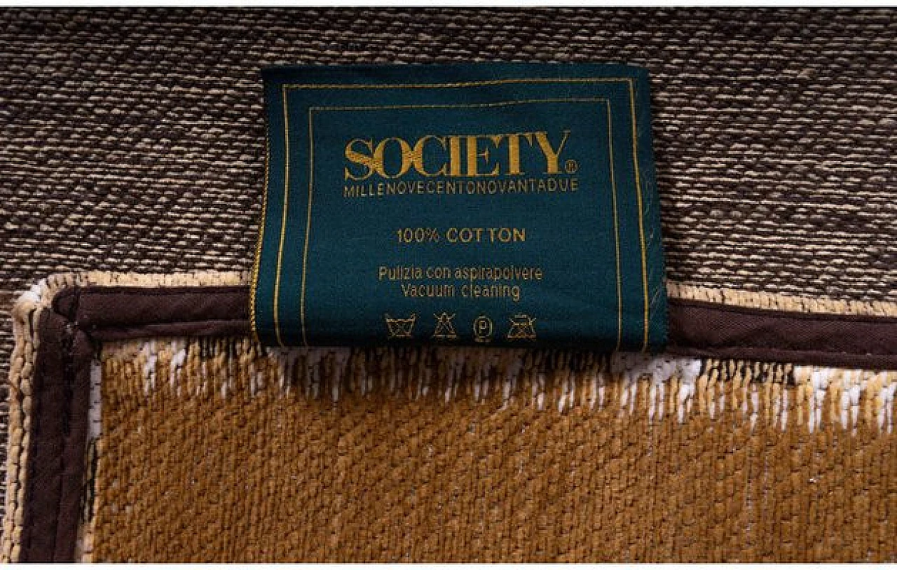 Tappeto patchwork beige e marrone in cotone di Society1992, anni '90 2