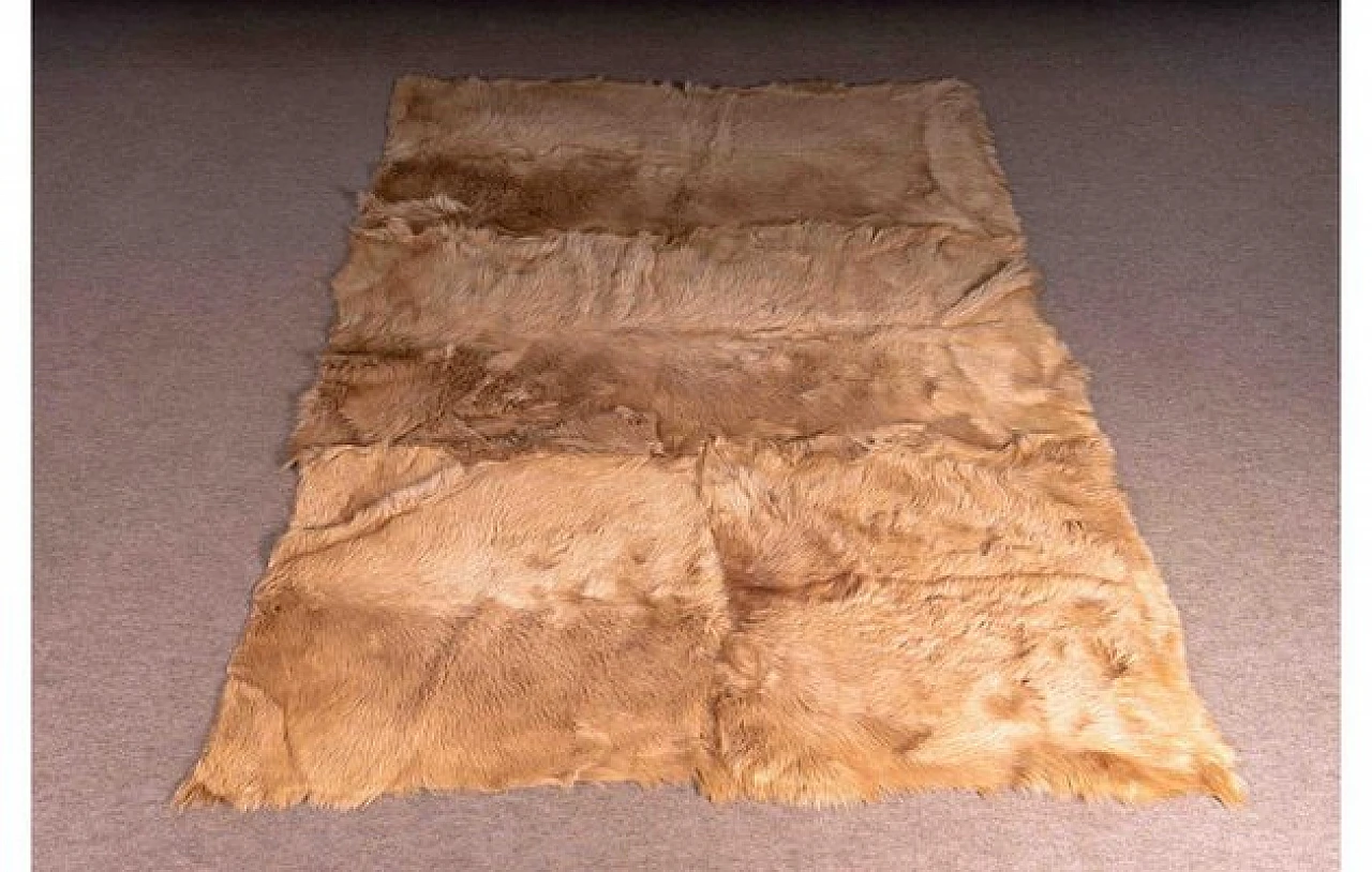 Rectangular rug in chinese goatskin, 1960s 1