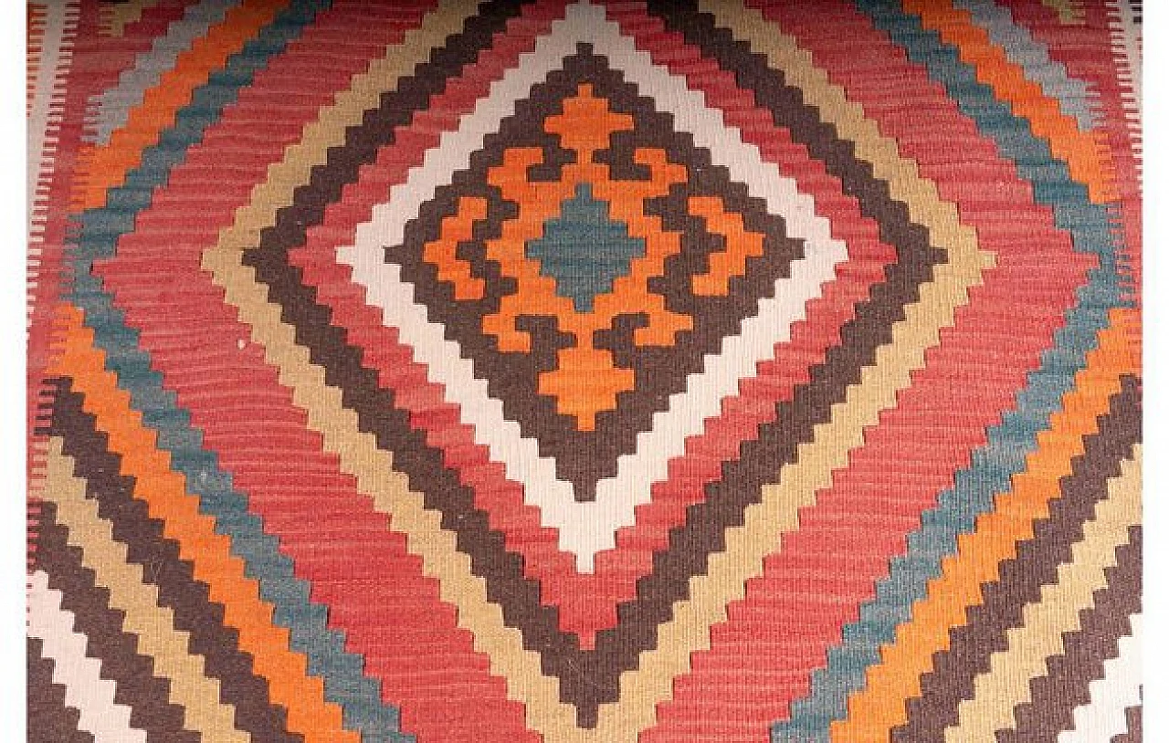 Rectangular Kilim rug in wool, 1950s 3