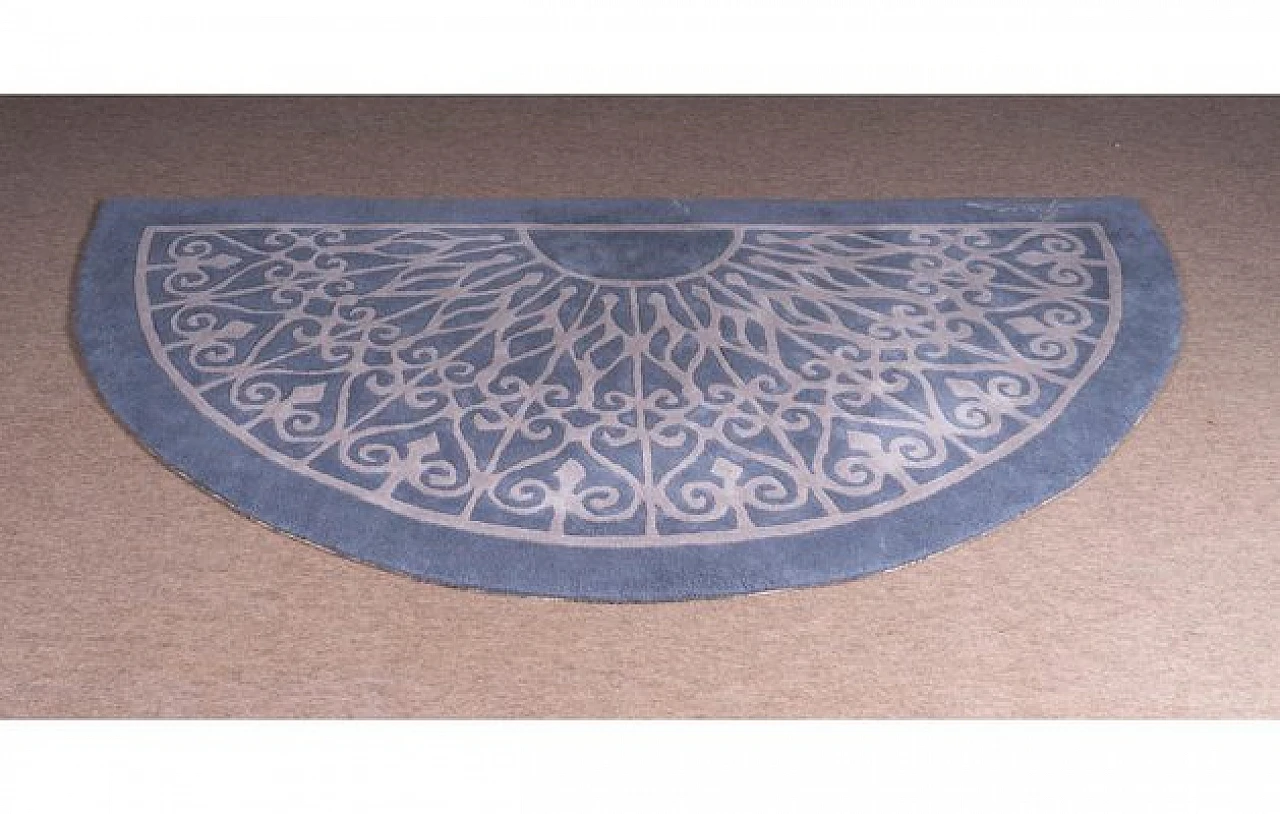 Gills semi-circular rug in pure wool, 1980s 1