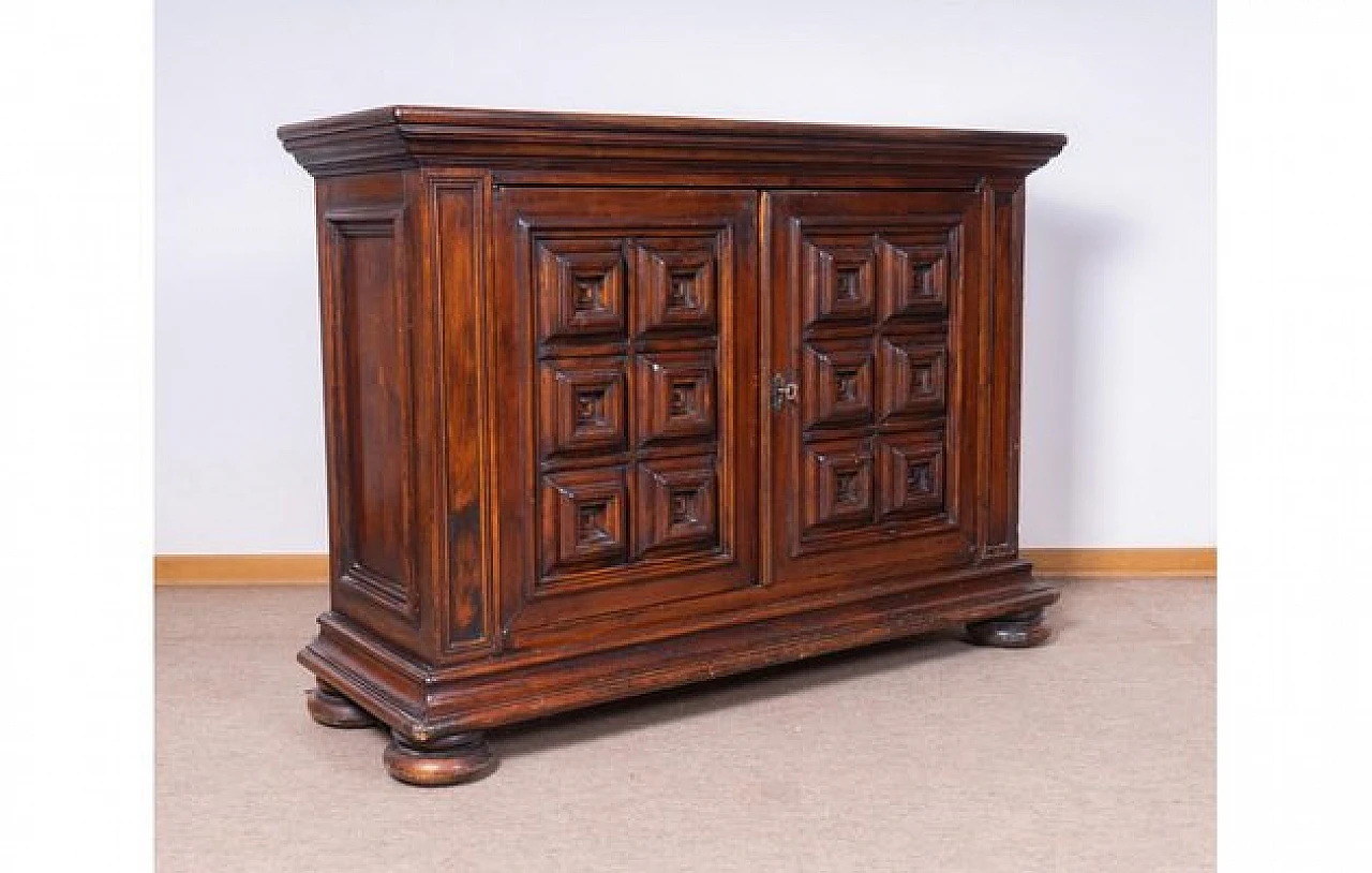 Spanish wooden sideboard with tiles, 1970s 3