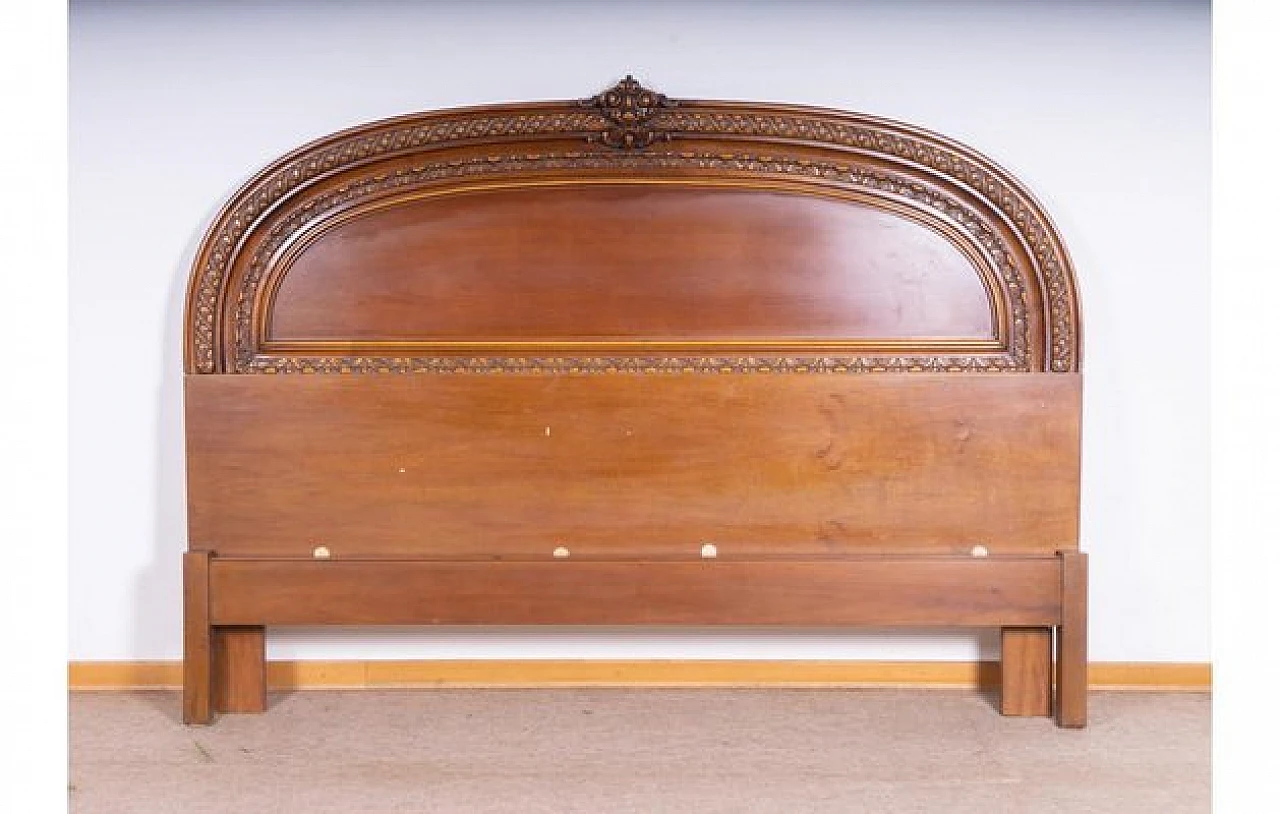 Carved headboard in walnut by Roncoroni, 1970s 2