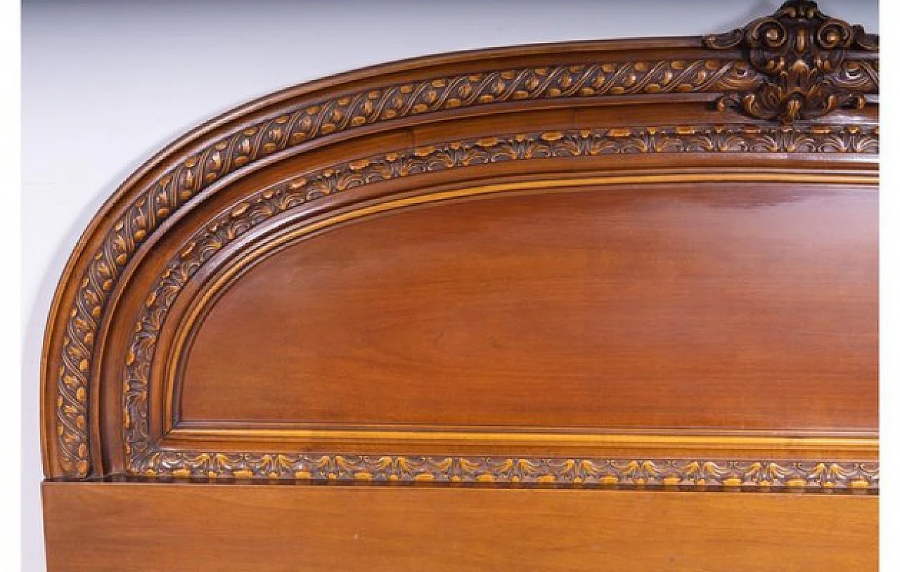 Carved headboard in walnut by Roncoroni, 1970s 3