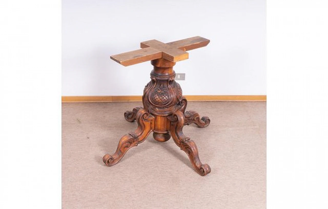 Carved wooden table base, 1960s 3