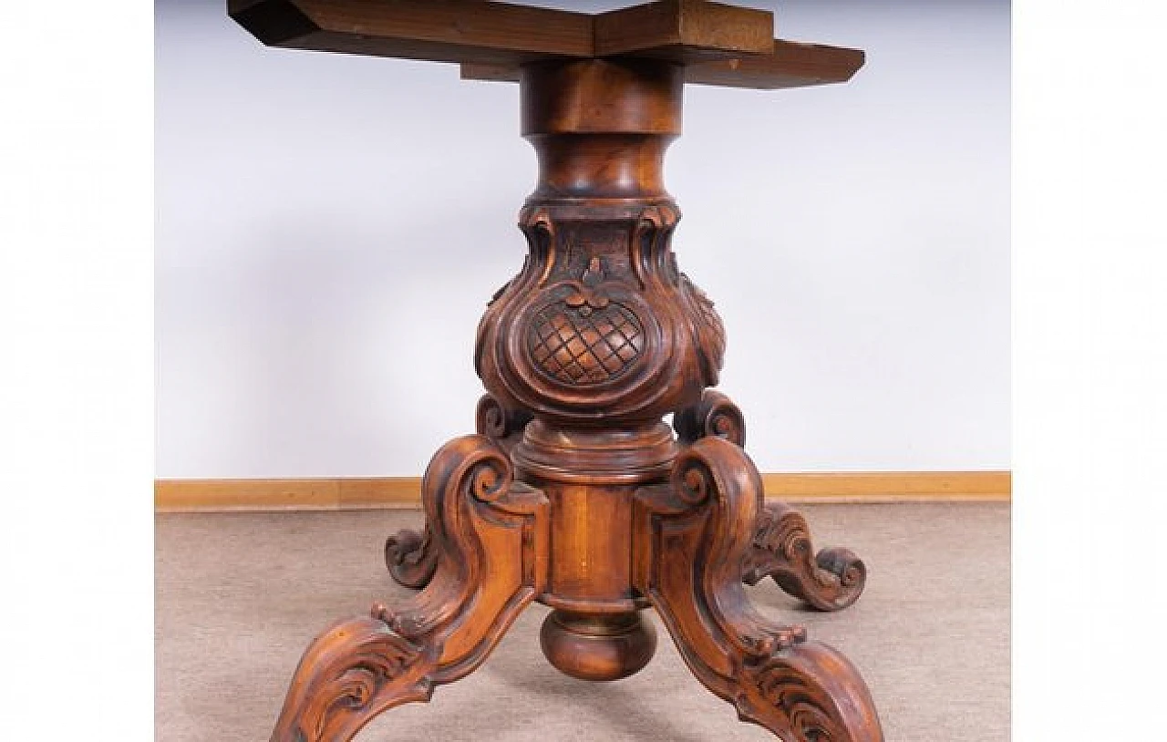 Carved wooden table base, 1960s 4