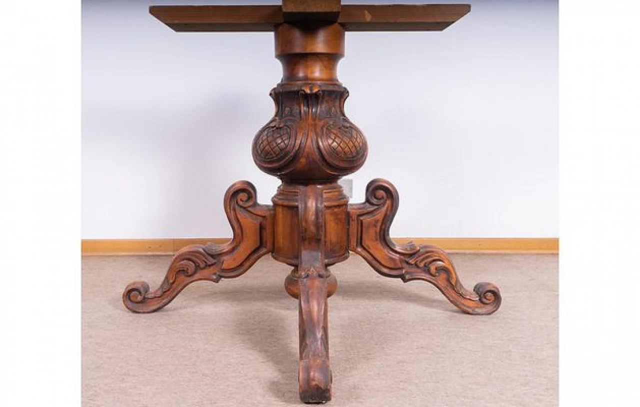 Carved wooden table base, 1960s 5