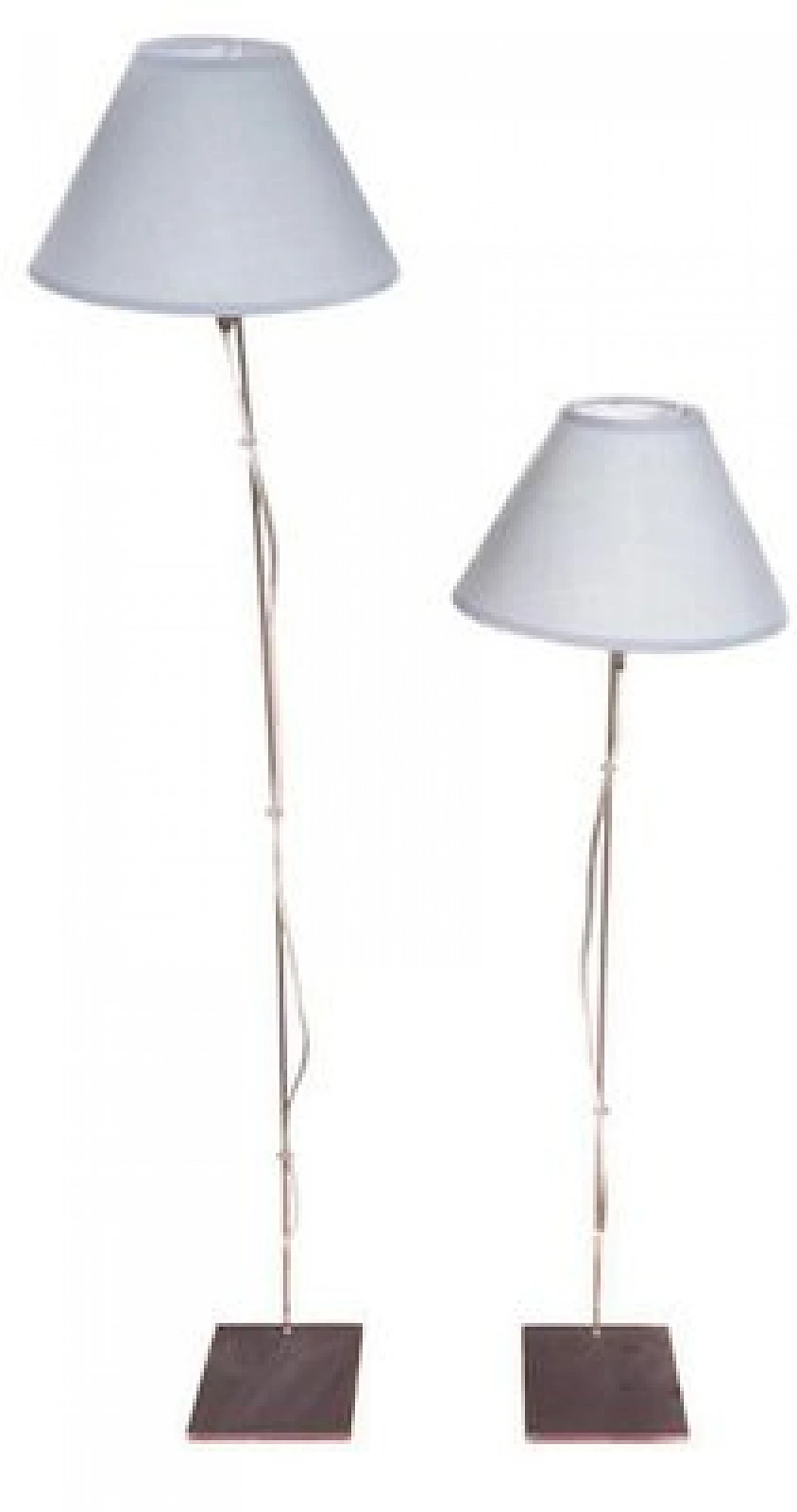 Pair of table lamps with black metal base, mid-20th century 1