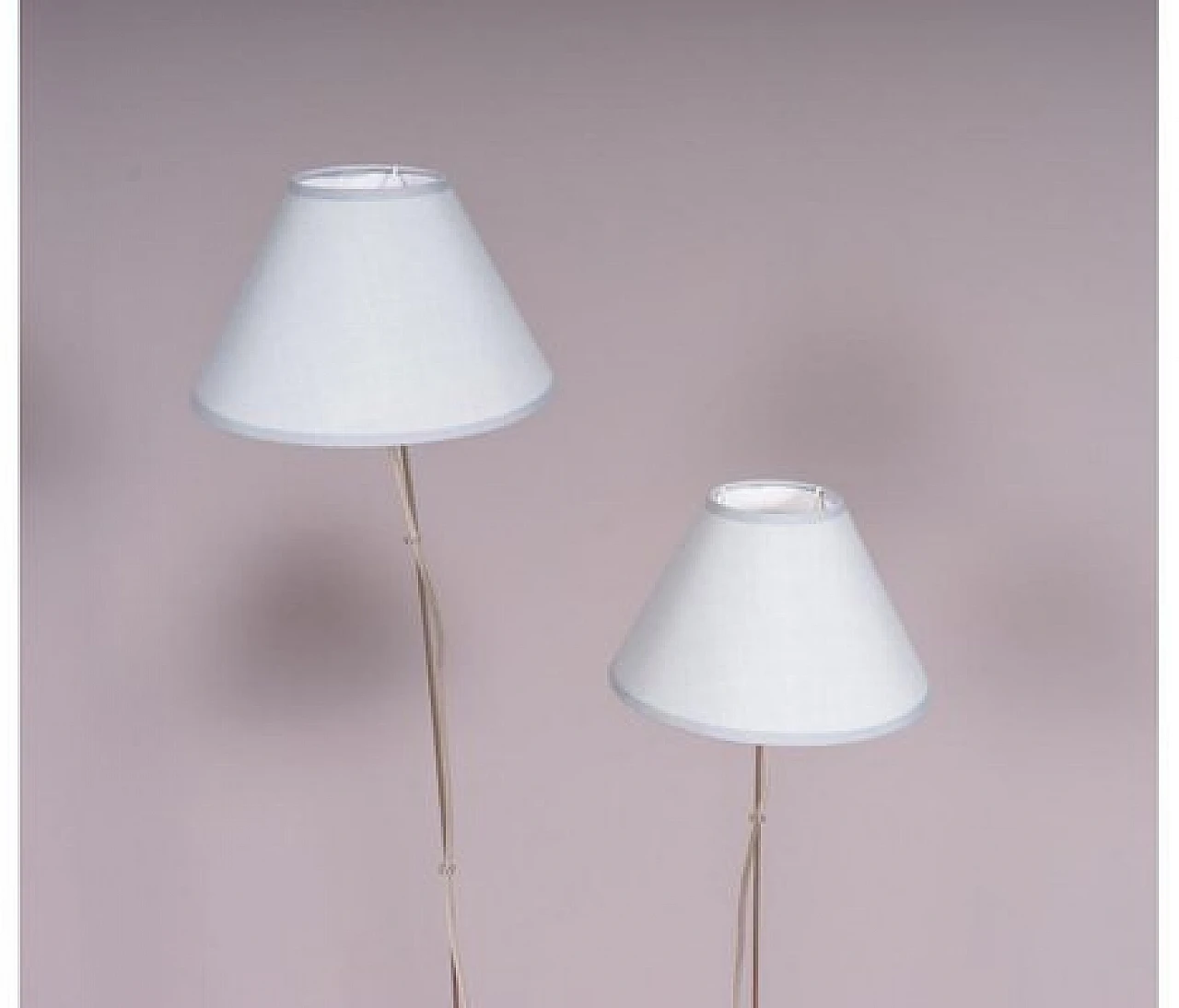 Pair of table lamps with black metal base, mid-20th century 3