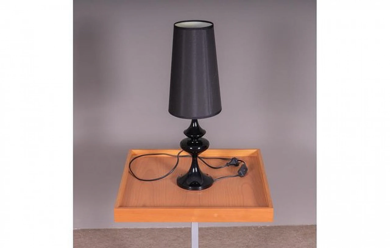 Glossy black table lamp, late 20th century 2