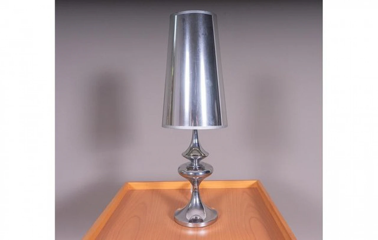 Polished silver table lamp, late 20th century 2