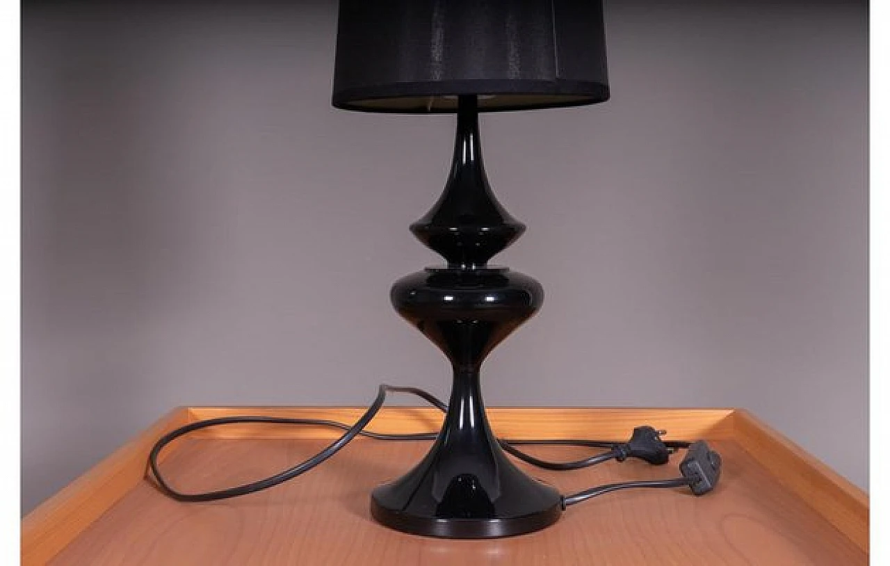 Glossy black table lamp, late 20th century 3