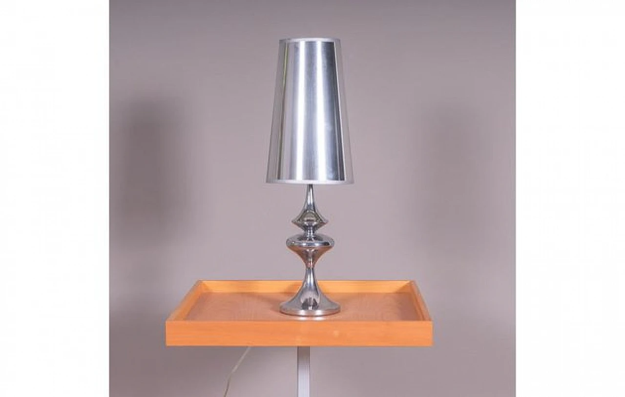 Polished silver table lamp, late 20th century 3