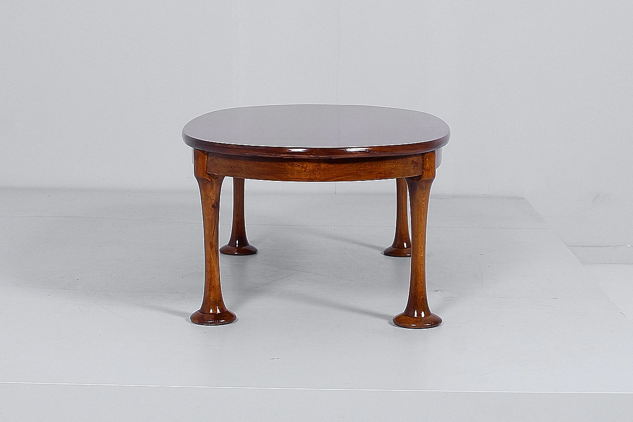 Oval wooden coffee table in the style of A. Mangiarotti, 1960s 8