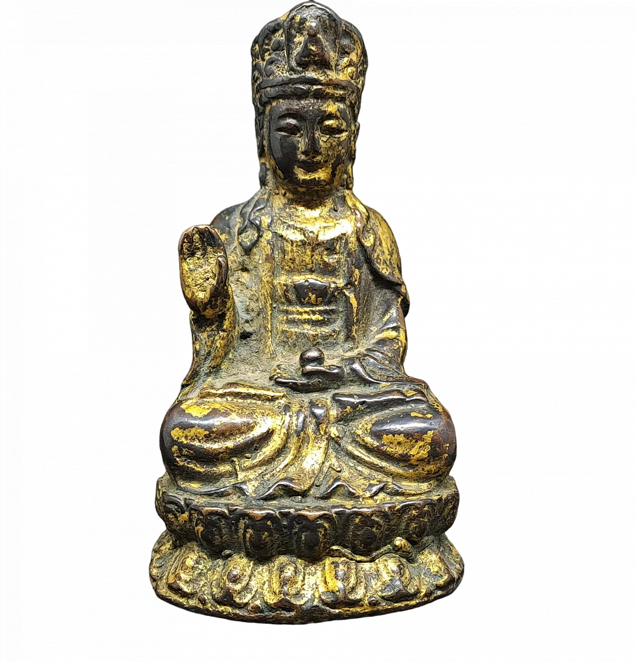 Scultura cinese Guanyin in bronzo, '800 9