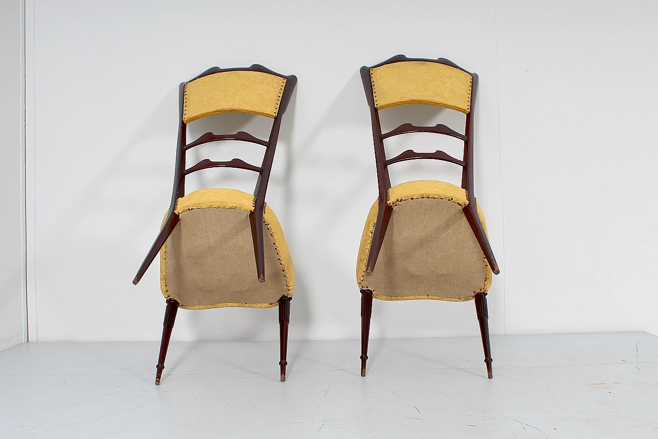 Pair of high-back chairs in Gio Ponti style, 1950s 13