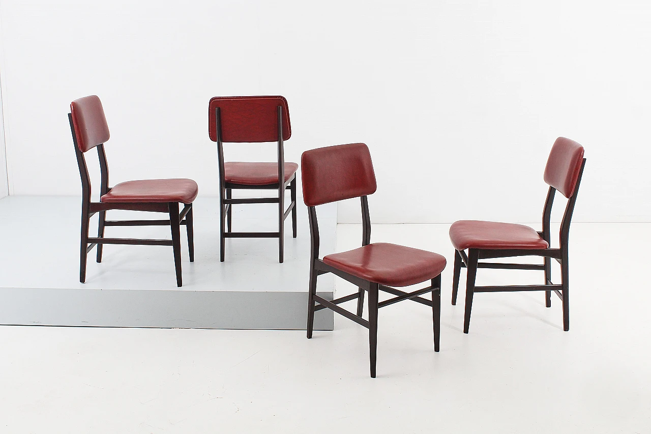 4 Wooden chairs attributed to V. Dassi & E. Palutari, 1960s 3
