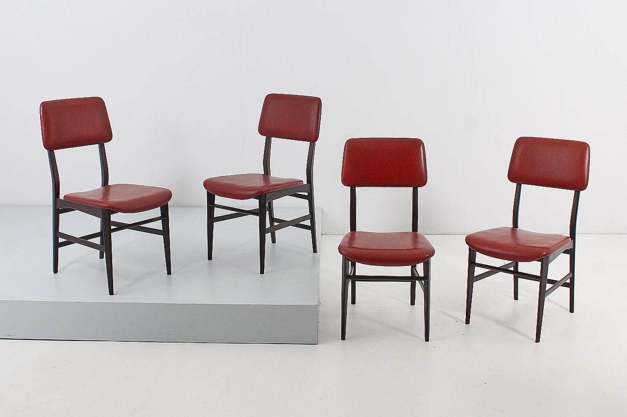 4 Wooden chairs attributed to V. Dassi & E. Palutari, 1960s 5