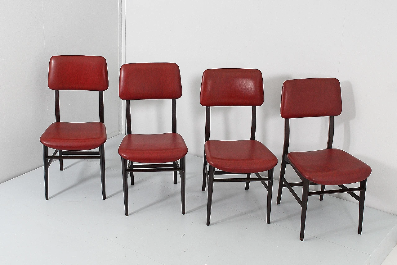 4 Wooden chairs attributed to V. Dassi & E. Palutari, 1960s 6