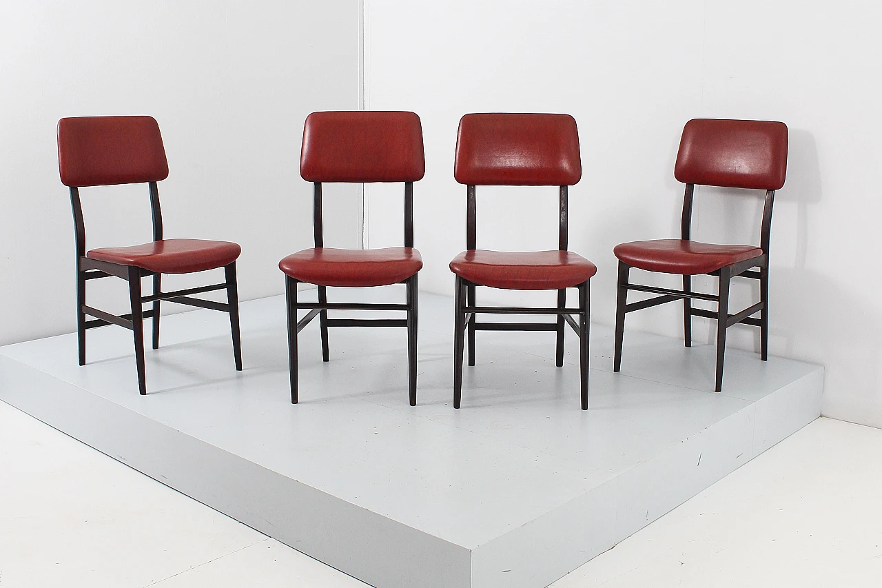4 Wooden chairs attributed to V. Dassi & E. Palutari, 1960s 7