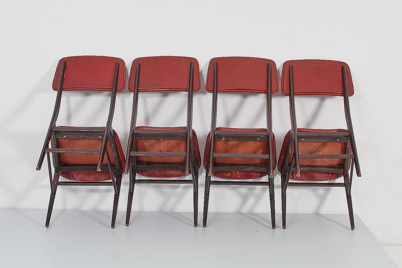 4 Wooden chairs attributed to V. Dassi & E. Palutari, 1960s 9