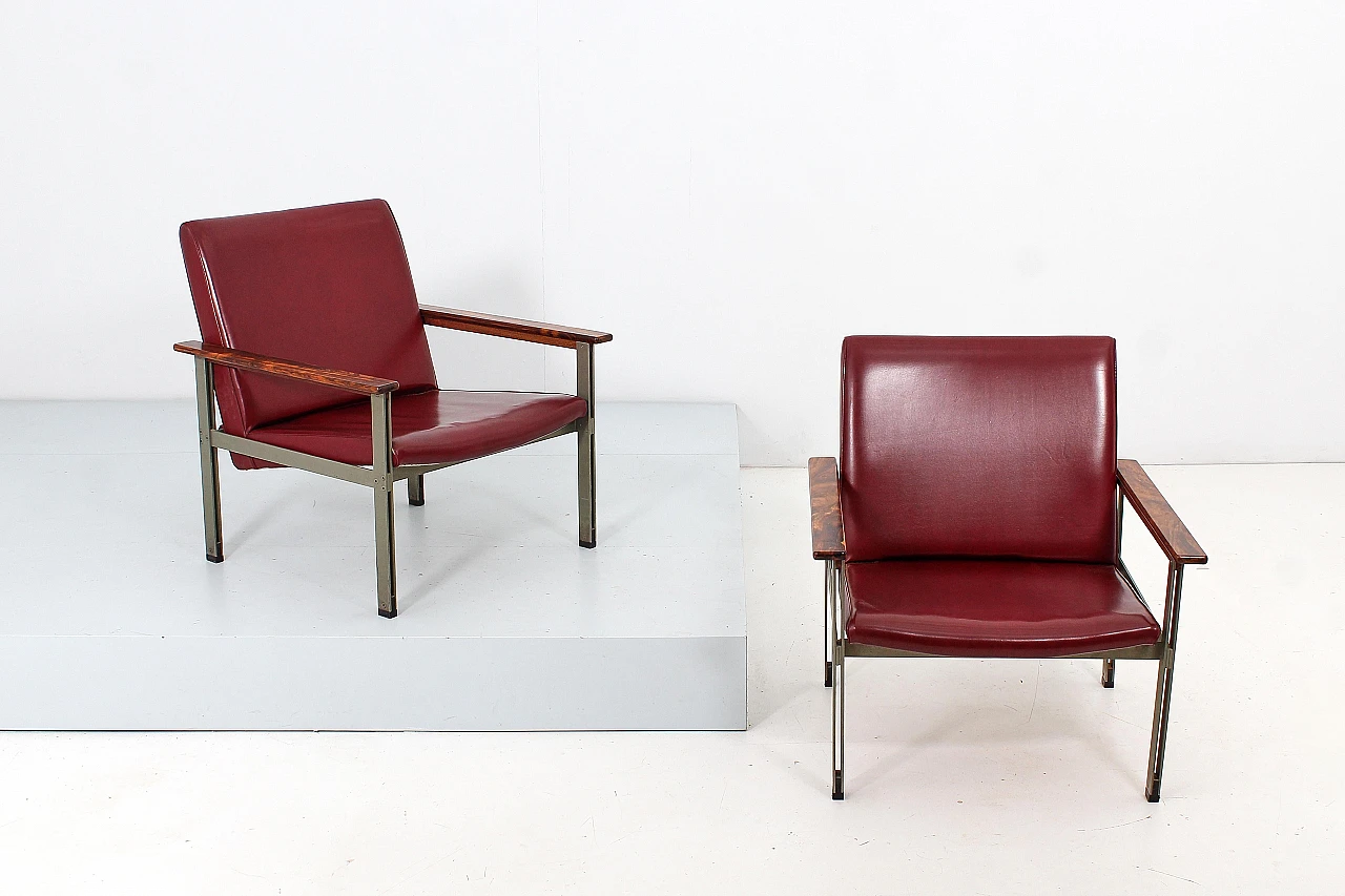 Pair of armchairs attributed to G. Coslin for 3V Arredamenti, 1960s 2