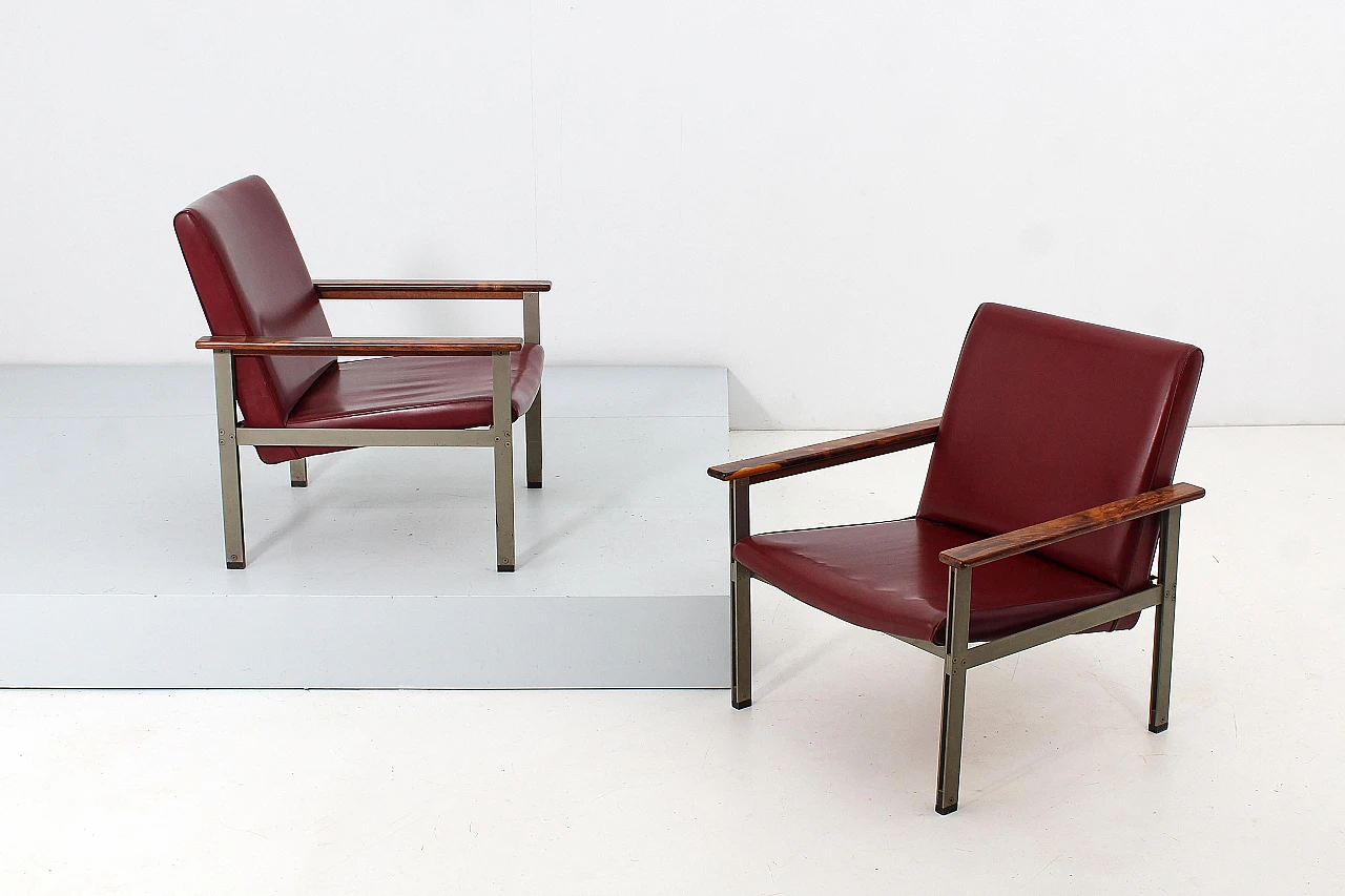 Pair of armchairs attributed to G. Coslin for 3V Arredamenti, 1960s 3