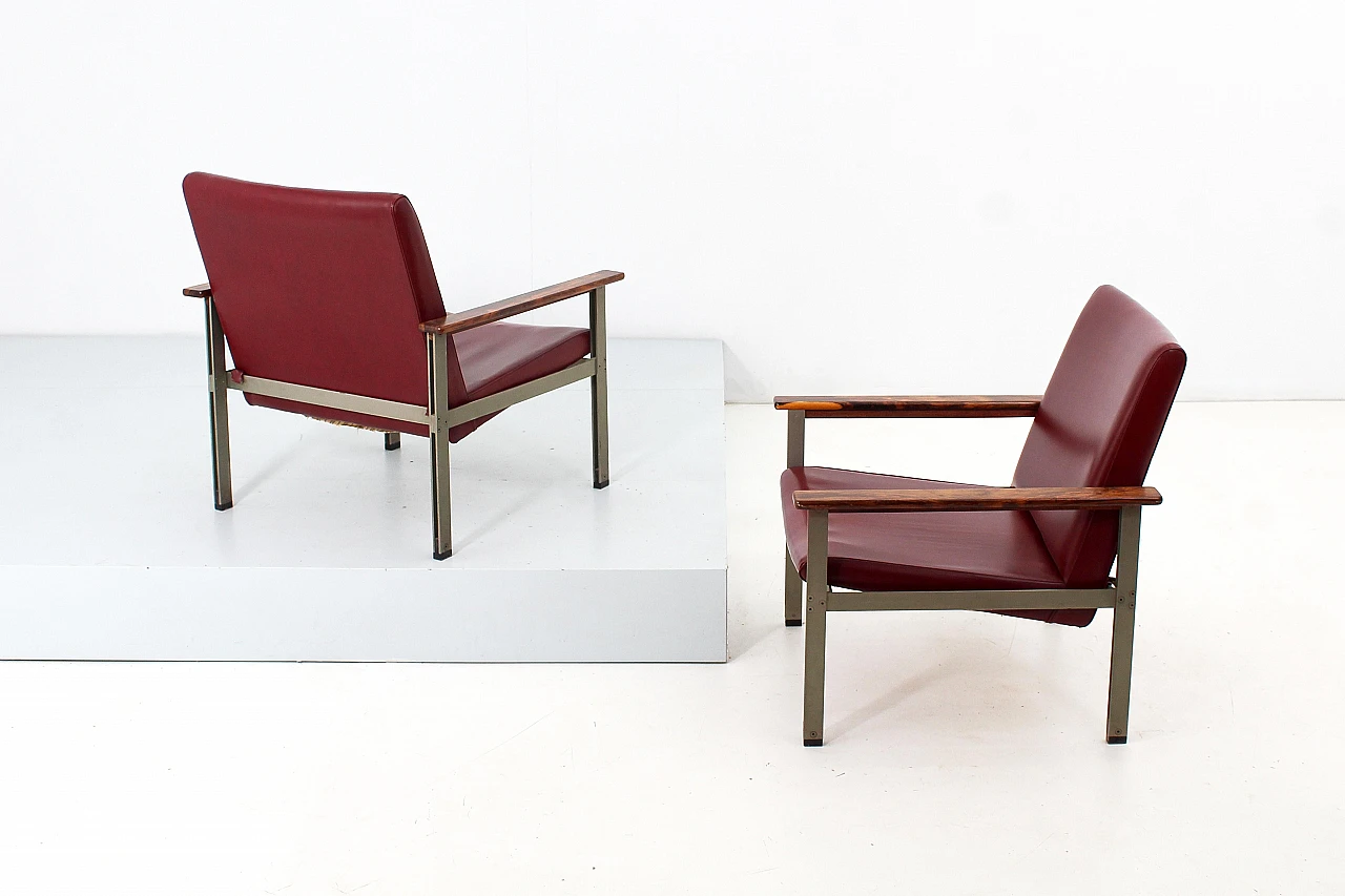 Pair of armchairs attributed to G. Coslin for 3V Arredamenti, 1960s 4