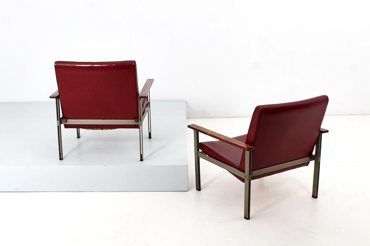Pair of armchairs attributed to G. Coslin for 3V Arredamenti, 1960s 5