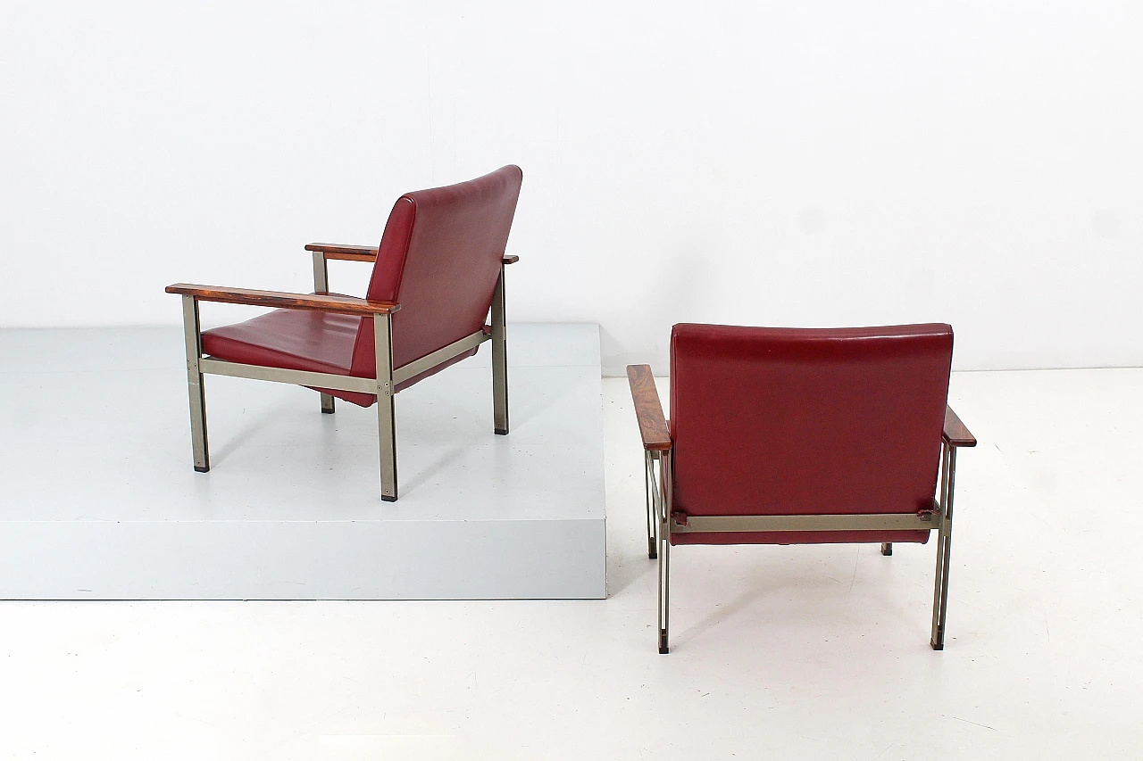 Pair of armchairs attributed to G. Coslin for 3V Arredamenti, 1960s 6