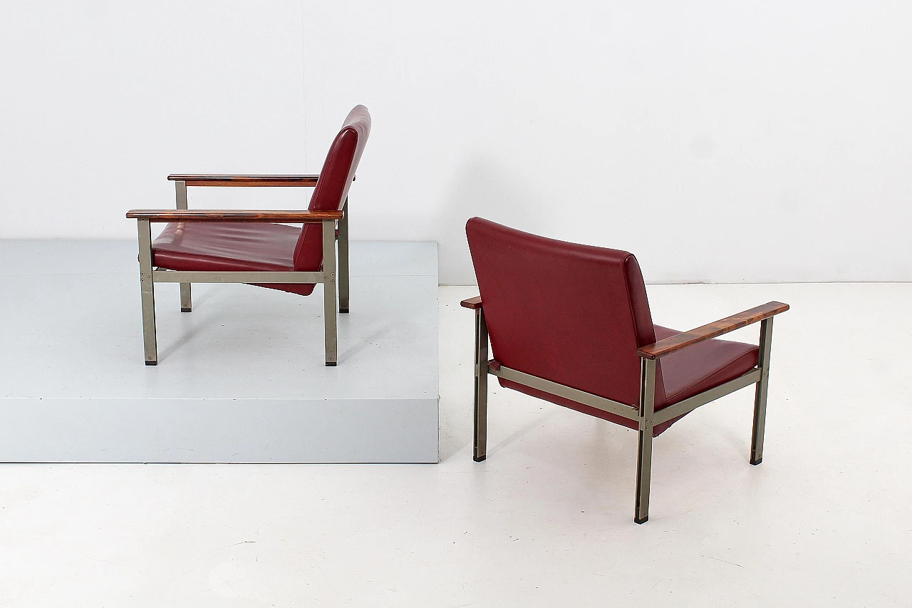Pair of armchairs attributed to G. Coslin for 3V Arredamenti, 1960s 7