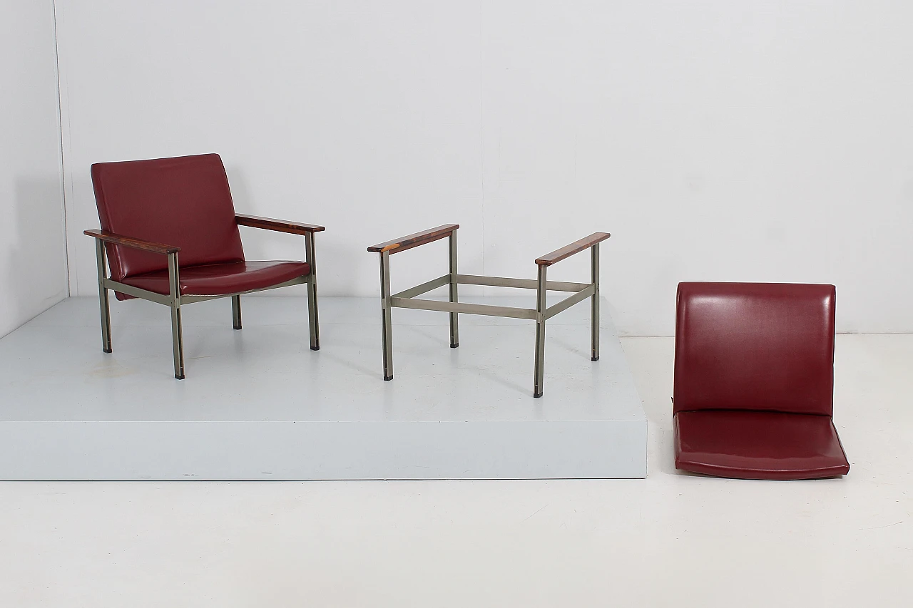 Pair of armchairs attributed to G. Coslin for 3V Arredamenti, 1960s 11