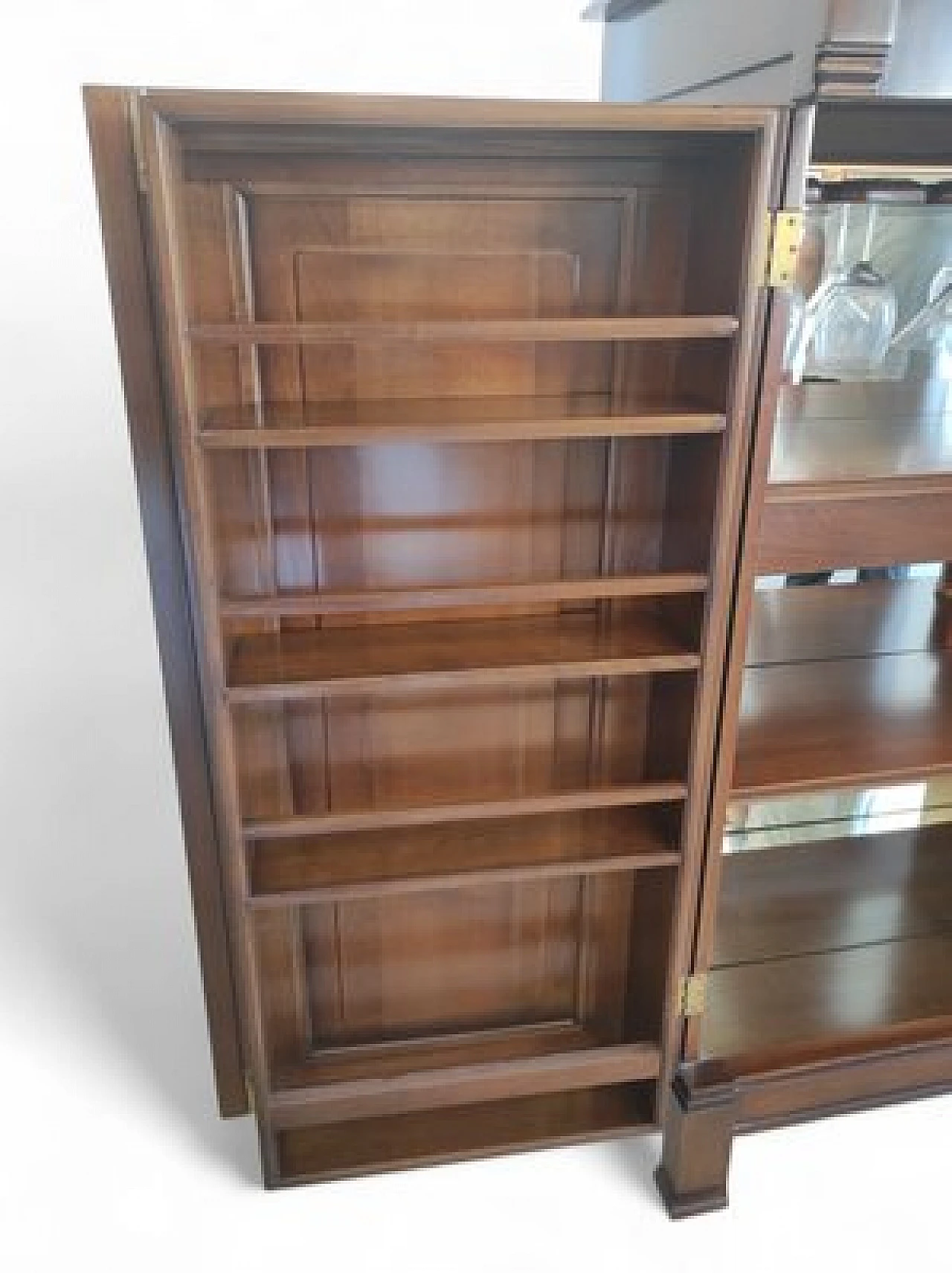 Walnut bar cabinet with inside light, 1980s 6