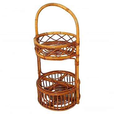 Portable bamboo bar basket attributed to Bonacina, 1960s