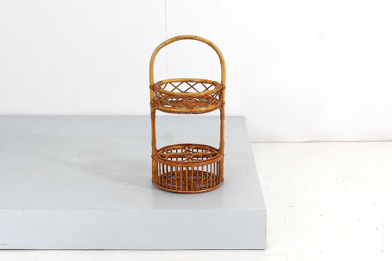 Portable bamboo bar basket attributed to Bonacina, 1960s 3