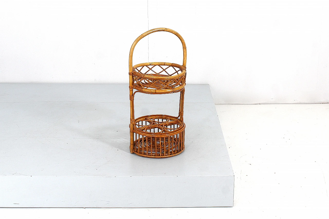 Portable bamboo bar basket attributed to Bonacina, 1960s 4