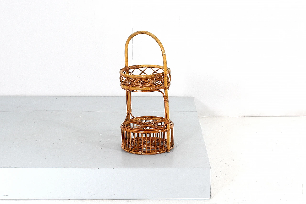 Portable bamboo bar basket attributed to Bonacina, 1960s 5