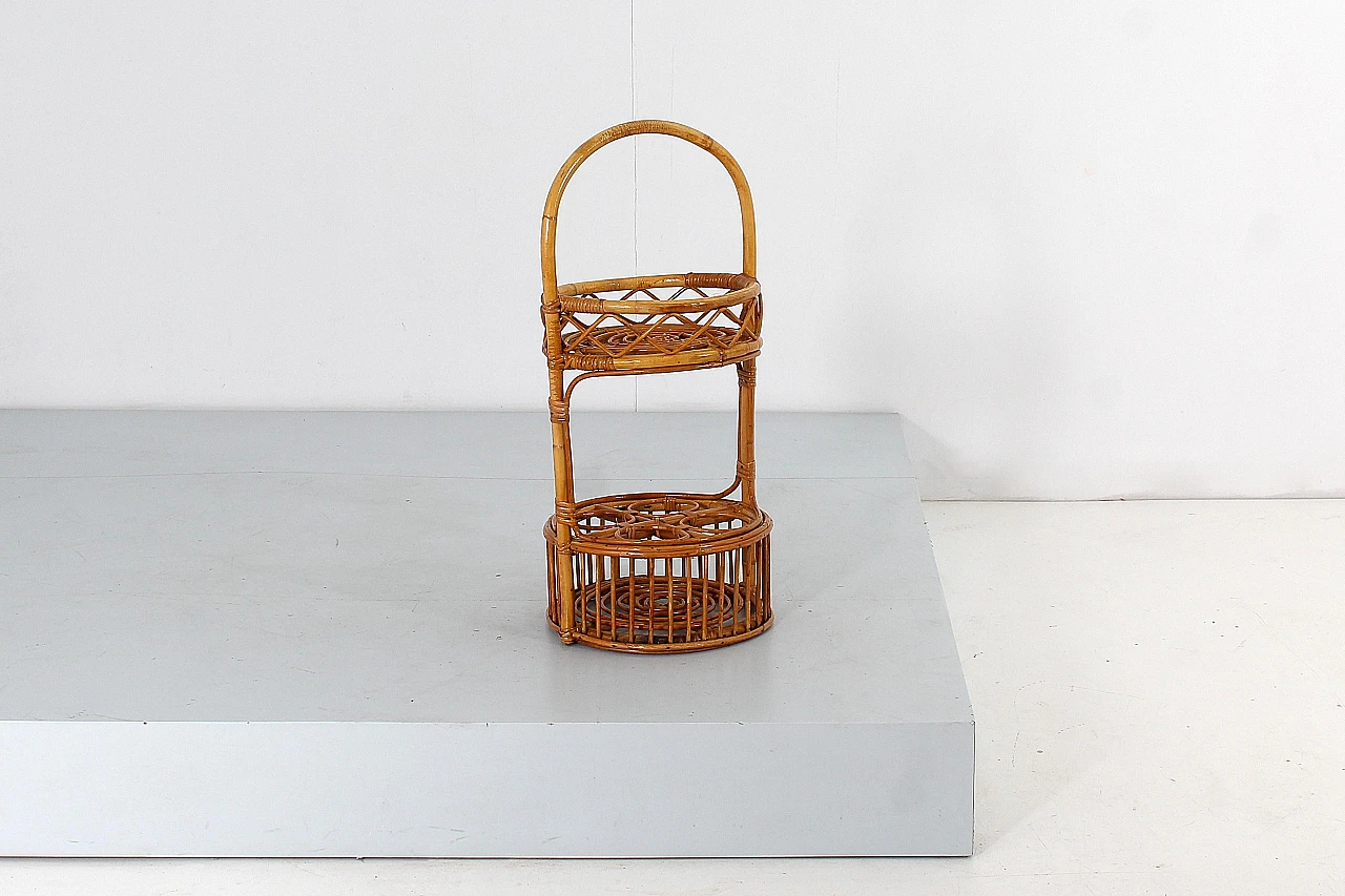 Portable bamboo bar basket attributed to Bonacina, 1960s 7