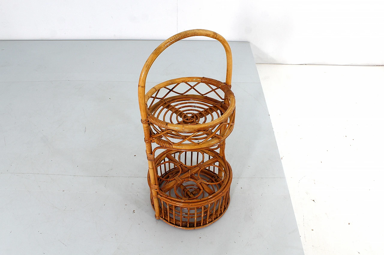 Portable bamboo bar basket attributed to Bonacina, 1960s 8