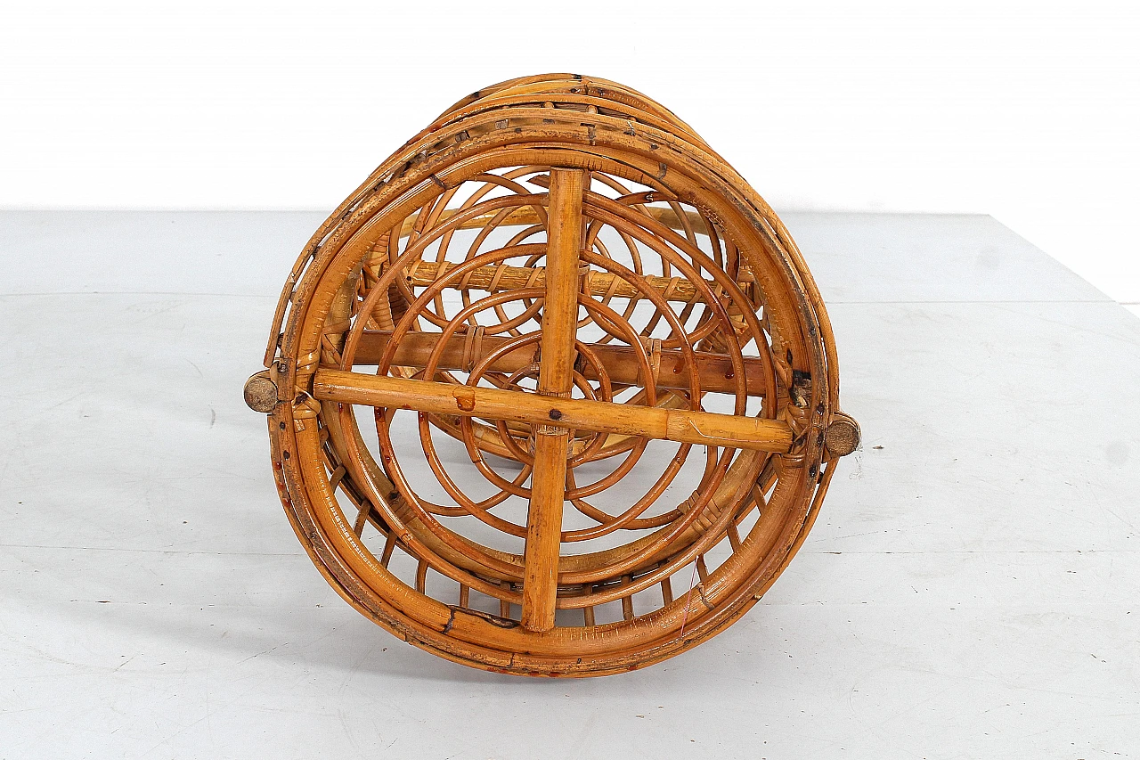 Portable bamboo bar basket attributed to Bonacina, 1960s 10