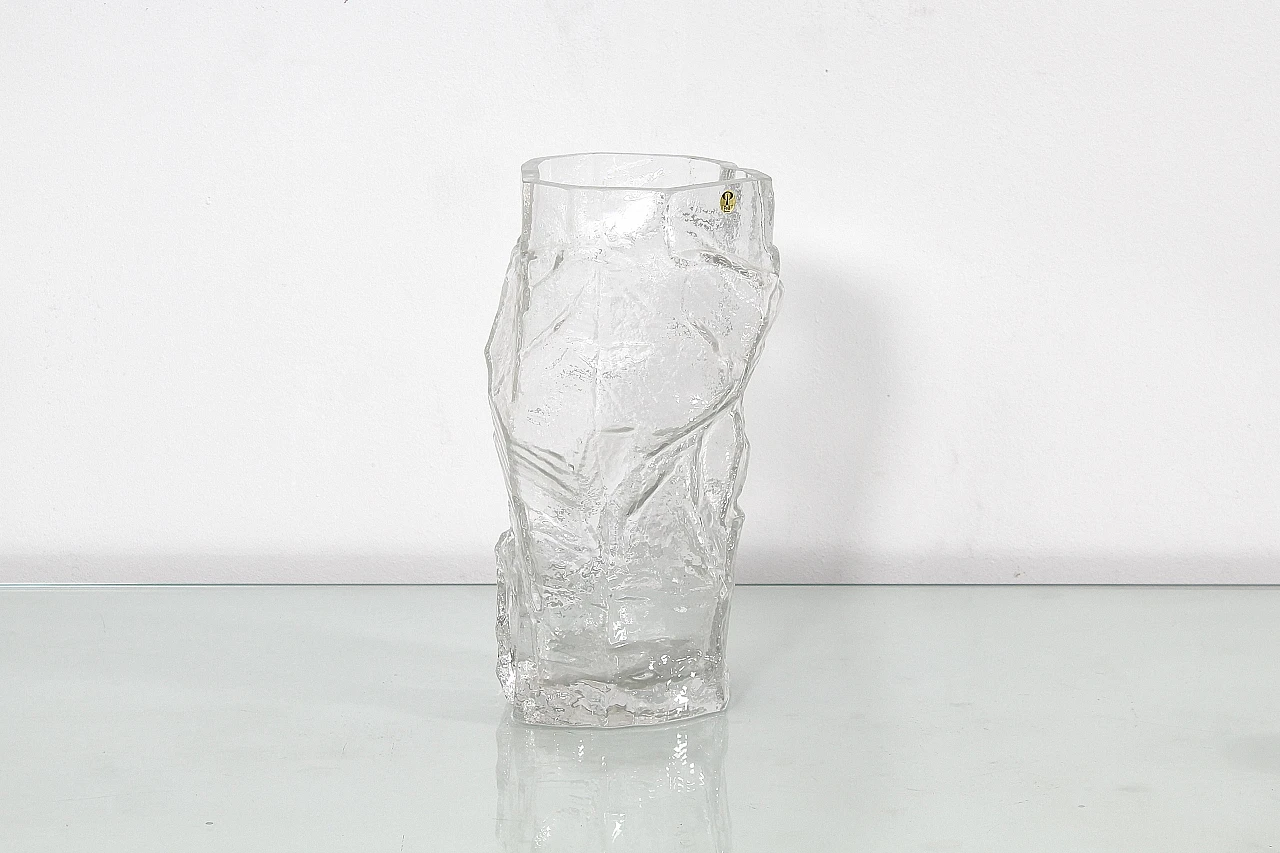 Glacier clear glass vase by Peill & Putzler, 1970s 2