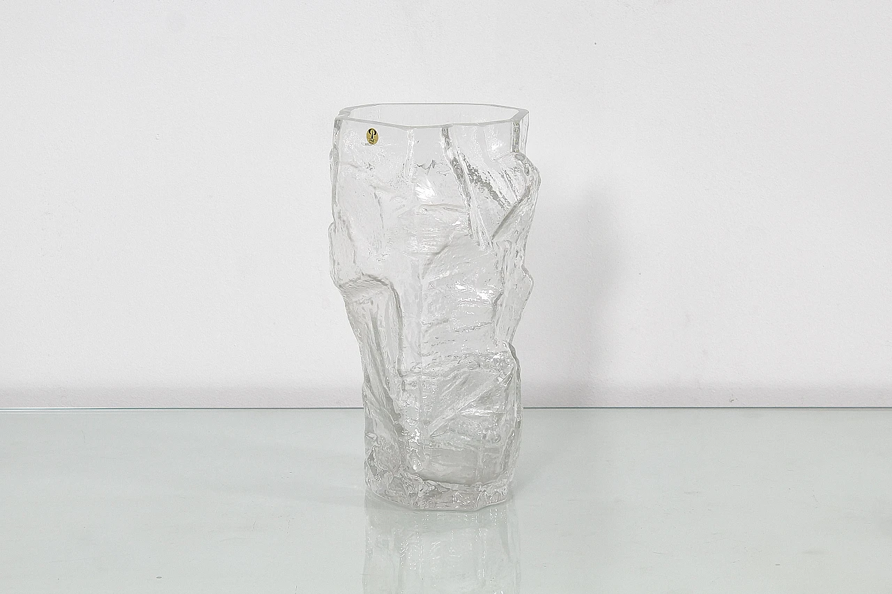 Glacier clear glass vase by Peill & Putzler, 1970s 3