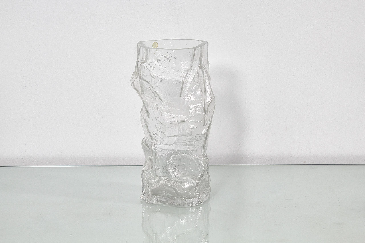 Glacier clear glass vase by Peill & Putzler, 1970s 4