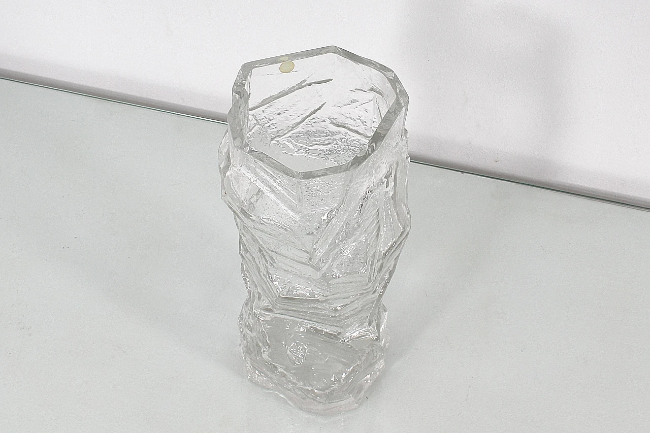 Glacier clear glass vase by Peill & Putzler, 1970s 5